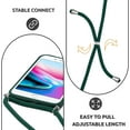 thumbnail image 4 of Crossbody Case for iPhone 7 Plus/iPhone 8 Plus with Camera Cover, Silicone Card Holder Phone Cover with Adjustable Necklace Strap Cord Lanyard Shockproof Protective Case - Dark Green, 4 of 14