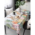 thumbnail image 2 of Spring Easter Rectangle Tablecloth, Rabbit Eggs Eucalyptus Leaf Floral Butterfly Waterproof & StainResistant Tablecloth, Washable Oil-proof Table Cover for Dining/Party/Wedding/Buffet 54x108 In, 2 of 9