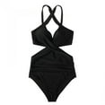 thumbnail image 3 of Danhjin Tummy Control Front Cross Monokini One-Piece Swimsuit (Women's), 3 of 5