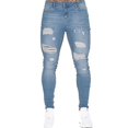 thumbnail image 1 of Jeans Skinny Super Extensible pour Hommes Pantalons Déchirés Usés, 1 of 3