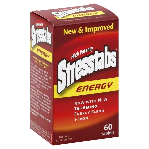 Stresstabs Energy Supplement, Tri Amino Energy Blend, 60 Count