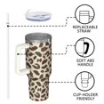 thumbnail image 4 of Leopard Print 40oz Tumbler– Stainless Steel Insulated Tumbler with Handle and Straw, Large Capacity Travel Cup for Hot & Cold Drinks, 4 of 6