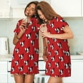 thumbnail image 4 of Naloa Bulldog Red Print Women Nightgowns,Womens Loungewear,Short Sleeve Sleepwear,Comfy Ladies Nightdress, 4 of 6