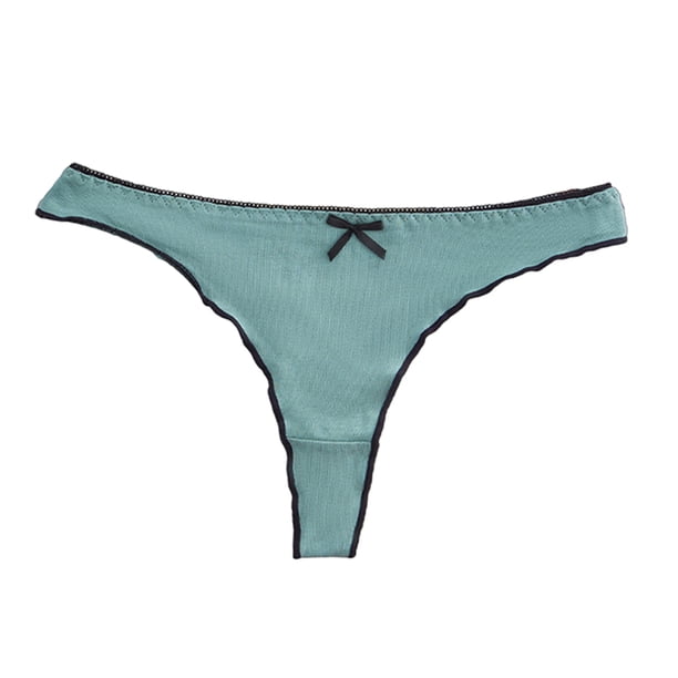 Tanga de algodón sin costuras para mujer, ropa interior sexy de tiro bajo con volantes, bragas de bikini transpirables para mujer