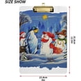 thumbnail image 3 of FMSHPON Christmas Snowman Family Gift Clipboard Hardboard Wood Nursing Clip Board and Pull for Standard A4 Letter 13x9 inches, 3 of 5