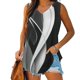thumbnail image 1 of Puntoco Tops de cuello cuadrado para mujer, camisetas sin mangas estampadas, camisetas básicas informales holgadas de verano con cuello en V, 1 of 5
