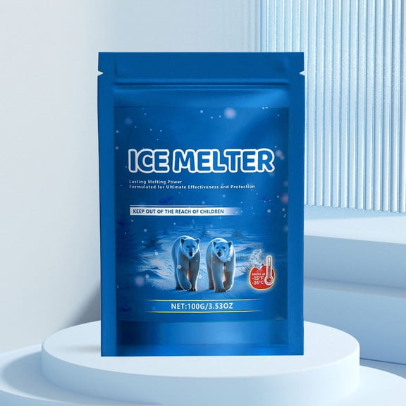 Salt Ice Melt Pack ,100g/Bag,Effective to -25°F, Eco-Friendly De-Icer,Snow And Ice Removal Optimal Granule Size for Quick Melting, Ideal for Driveways, Walkways, and Entryways(Blue)