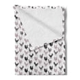 thumbnail image 2 of Rooster Soft Flannel Fleece Throw Blanket, Rhythmic Cockerel Chicken Poultry Farm Animals on Plain Backdrop, Cozy Plush for Indoor and Outdoor Use, 50" x 70", Charcoal Grey Pale Mauve, by Ambesonne, 2 of 5