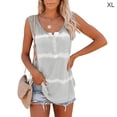 thumbnail image 1 of Camiseta sin mangas estampada sin mangas con estampado tie-dye para mujer, gris claro, XL kenally AP002428-12, 1 of 5