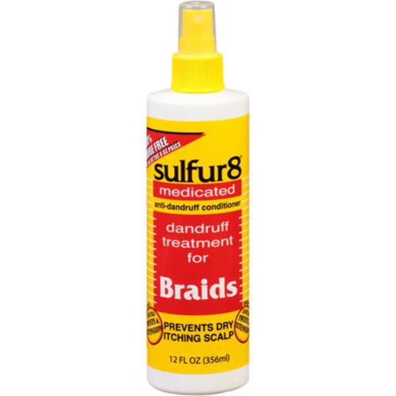 Sulfur8 Medicated Dandruff Treatment for Scalp and Braids, 12 fl. oz., Dry, Moisturizing, Unisex