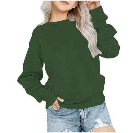 

Toddler Baby Clothes Crew Neck Spring Long Sleeve Unisex Girls Boys Solid Color Sweatshirts Kids Clothing