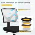 thumbnail image 4 of BestOffice Ergonomic Desk Armless Mesh Computer Lumbar Support Swivel Rolling Executive Adjustable Task Chair for Back Pain (White), 4 of 8