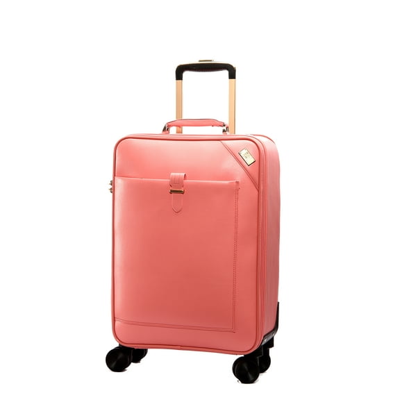 SEMMS LUXURY LEATHER LUGGAGE BOX 24" LIGHT PINK