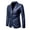 Dark Blue, variant on Men's Leather Jacket Stage Party Solid Color Button Pocket Long Sleeve Lapel Leather Suit Jacket Black 4XL