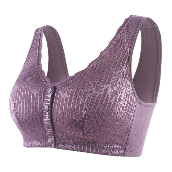 SPZTSX Bras for Older Women Front Closure Bra Full Coverage Comfortable Bras No Underwire Plus Size Bra