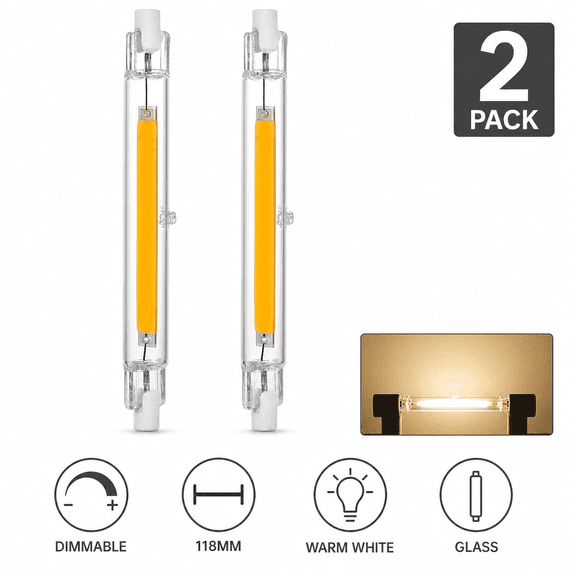 Dimmable R7s Led Bulb - 30w Warm White 118mm - Pack Of 2