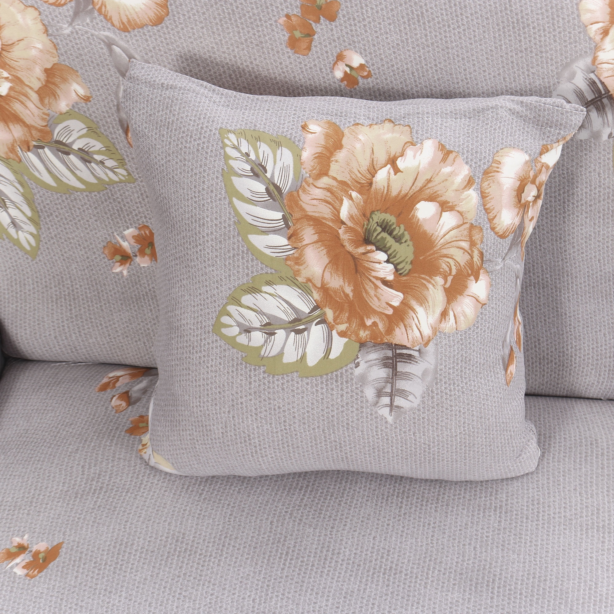 PiccoCasa Stretch Sofa Slipcover Floral Print Washable Couch Cover, Large, #F