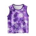 thumbnail image 2 of Spazoro Little and Big Girls Tank Tops Undershirts, Tie Dye Summer Breathable Sleeveless Camisole for Kids Girls Boys Purple Size 8 T, 2 of 6