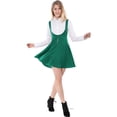 thumbnail image 3 of AllegK Dde San Patricio Vestido Decoración De Botones Por EnciDe rodilDobladillo Acampanado FalDe Tirantes PaMujer Verde XS, 3 of 6