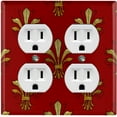 thumbnail image 4 of Metal Light Switch Plate Cover Elegant Burgundy Wall Sconce Damask DAM076, 4 of 15