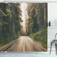thumbnail image 1 of Ambesonne Adventure Shower Curtain, California USA Roads, 69"Wx70"L, Forest Green Grey, 1 of 3