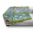 thumbnail image 3 of Circus Soft Flannel Fleece Throw Blanket, Conceptual City Banners with Carousels Slides and Swings Ferris Wheel Attraction, Cozy Plush for Indoor and Outdoor Use, 60" x 80", Multicolor, by Ambesonne, 3 of 6