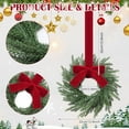 thumbnail image 2 of 12 Pcs Small Christmas Norfolk Wreaths Evergreen 12.6 Inch Christmas Kitchen Cabinet Mini Wreaths Real Touch with Bow and Burgundy Ribbon for Xmas Front Door Window Home Table Pillar Decor, 2 of 13