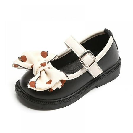 Toddler Girls School Uniform Shoes T-Strap Flats Leather Dress Shoes