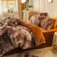 Wajade Soft Faux Fur Bedding Set Shaggy Plush Duvet Cover with 2