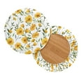 thumbnail image 2 of ZIATUBLE Yellow Floral Stool Covers Cushion Dustproof Seat Cover for Vanity Chair 12-14 Inch Elastic Bar Stool Covers Round 2 Pieces Lightweight Round Stool Dust Covers Home Decor, 2 of 6