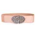 thumbnail image 1 of Allegra K Women's Flower Metal Interlocking Buckle Elastic Cinch Belt, 1 of 4