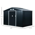 thumbnail image 5 of Outsunny 9' x 6' Metal Storage Shed Organizer, Garden Tool House with 4 Vents and 2 Sliding Doors for Backyard, Patio, Garage, Lawn, Dark Gray, 5 of 12