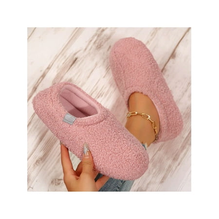 Women Slippers Cozy Faux Sherpa Fleece With Drawstring Memory Foam Closed Back House Shoes Nonslip Rubber Sole for Indoor Outdoor