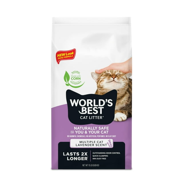 La mejor arena para gatos del mundo con aroma a lavanda para varios gatos, 6,8 kg