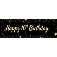 thumbnail image 4 of LUUFILx Happy 16th Birthday Backdrop Banner Gold Black Decorations Birthday Party Supplies Balloon Stars Photo Prop Background Photography, 4 of 7