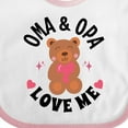 thumbnail image 4 of Inktastic Oma and Opa Love Me Grandchild Bear Girls Baby Bib, 4 of 4