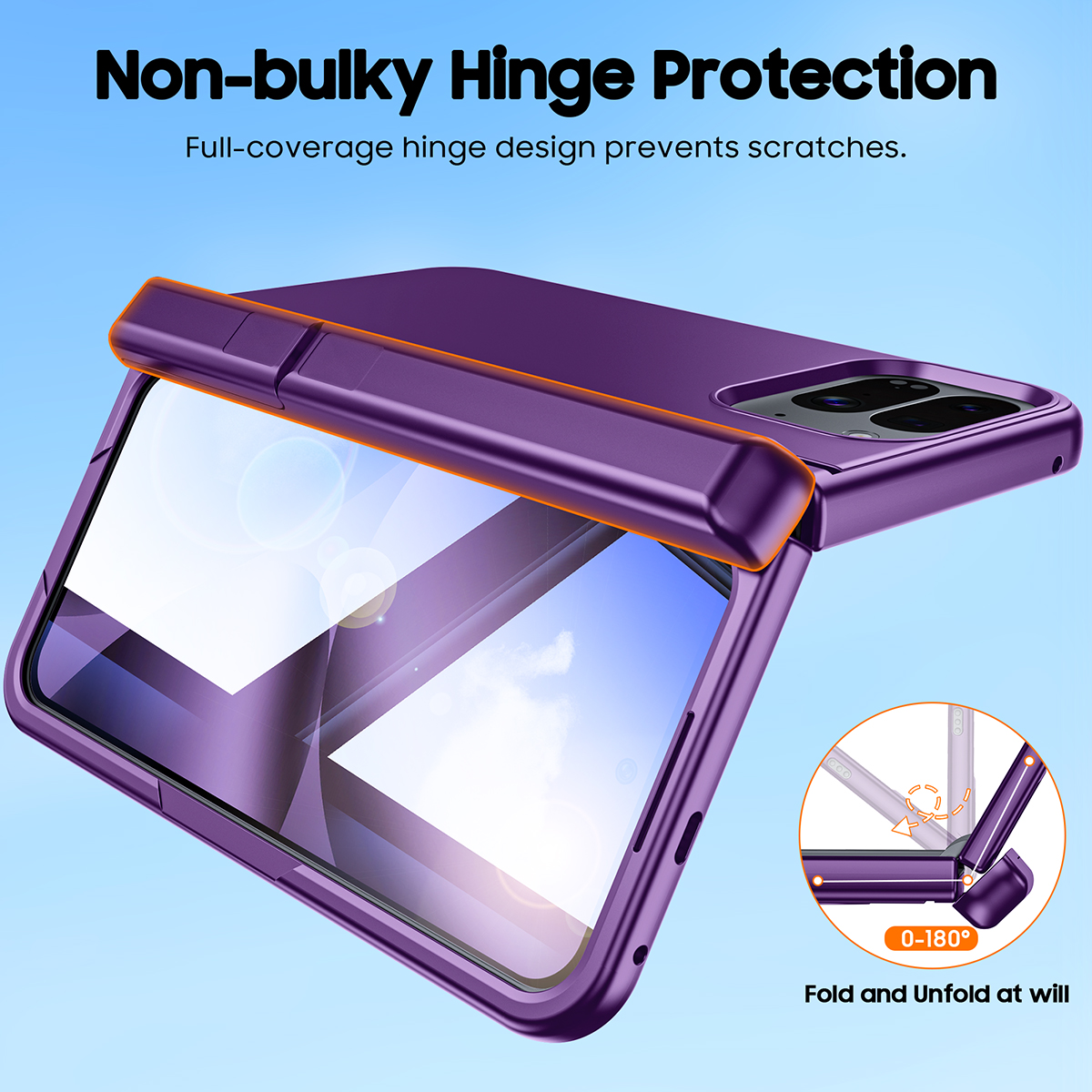 Vizvera Magnetic for Google Pixel 10 Pro Fold Case with Stand, Fit for Magsafe, Hinge Protection, Screen Protector, Built-in Hidden Kickstand, Slim Shockproof Phone Case-Purple
