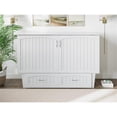 thumbnail image 4 of Home Square Ensemble de 2 Lits Escamotables Grand avec Matelas et Table d'Appoint, Blanc, 4 of 20