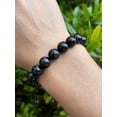 thumbnail image 6 of Jet Crystal Bead Bracelet 8mm, Wholesale Genuine Jet Stretch Gemstone Bracelet, Gift for Men & Women (1), 6 of 8