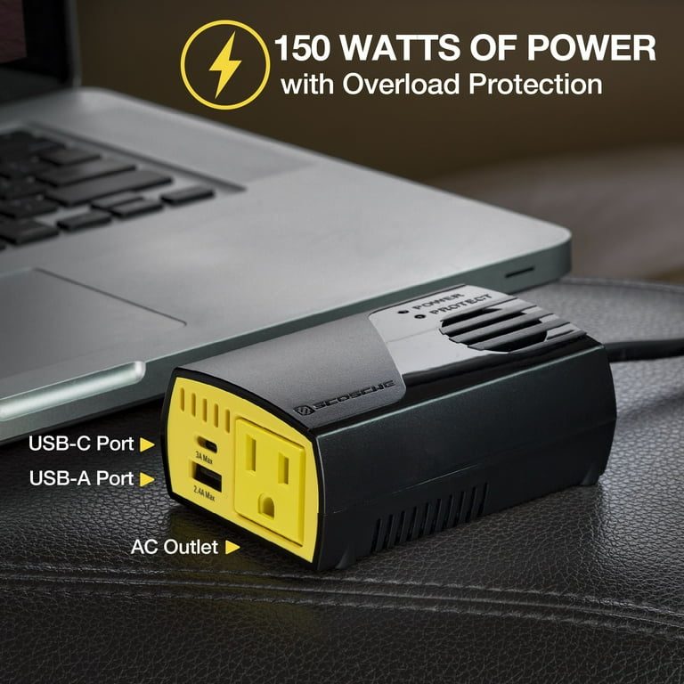 Tripp Lite Portable Auto Inverter 150W 12V DC to 120V AC 1 Outlet 5-15R -  DC to AC power inverter - 150 Watt