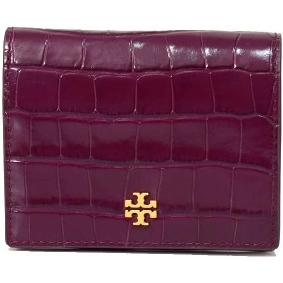 Tory Burch Women's Blake Croc Embossed Leather Snap Mini Wallet (Bayberry)