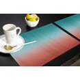 thumbnail image 5 of Abstract Art Ombre Red Turquoise Placemats for Dinning Table Set of 4 Burlap Kitchen Place Mats Waterproof Cloth Table Mats, Indoor Outdoor Placemats Easy Clean Dinner Decor 12x18, 5 of 6