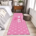 thumbnail image 4 of Pink Ribbon 2'x6' Runner Rugs for Hallway Kitchen Bedside Non Slip Washable, Breast Cancer Awareness String Symbol Entryway Rug Runners with Rubber Backing, Long Carpet Runner for Laundry Room, 4 of 8