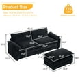 thumbnail image 2 of Zimtown Sectional Sofa with Ottoman, L Shaped Convertible Couch with Removable Chaise Chenille Fabric Sofa Set for 3-4 Persons Living Room Furniture Black, 2 of 9