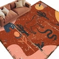 thumbnail image 2 of Western Animal Washable Living Room Rugs 6'x9', Cactus Horse Leaf Boho Orange Vintage Low Pile Throw Large Area Rug Non-Slip Sturdy Edge Binding Carpet for Dining Room Kitchen Office, 2 of 9