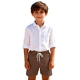thumbnail image 5 of Ruyang Boys Quick Drying Shorts Cotton Casual Surfing Beach Shorts Summer Stretch Swim Shorts with Adjustable Drawstring, 5 of 5