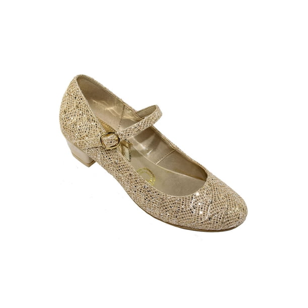 ZAPATILLAS TACONES VESTIR LEON NIÑA ORO GLITTER 464 LEON 464p