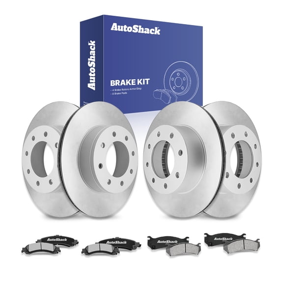 AutoShack Front Vented & Rear Vented Coated Brake Rotors   Ceramic Pads 12-PC Brake Kit Replacement for 2001-2006 GMC Sierra 1500 2003-2005 Chevrolet Silverado 1500 ArmorStop