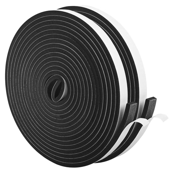Self Adhesive Foam Tape Weatherstrip 1/2In x 1/4In x 42Ft High Density Foam Insulation Strips Seal Weather Stripping with Strong Adhesive for Door and Window Sound Isolation Soundproofing