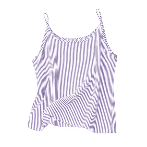 MEZZALL T-Shirts Girls Summer Casual Lightweight Comfortable Sleeveless Tank Tops With Striped Design For Cool Style Versatile O-Neck Dailywear